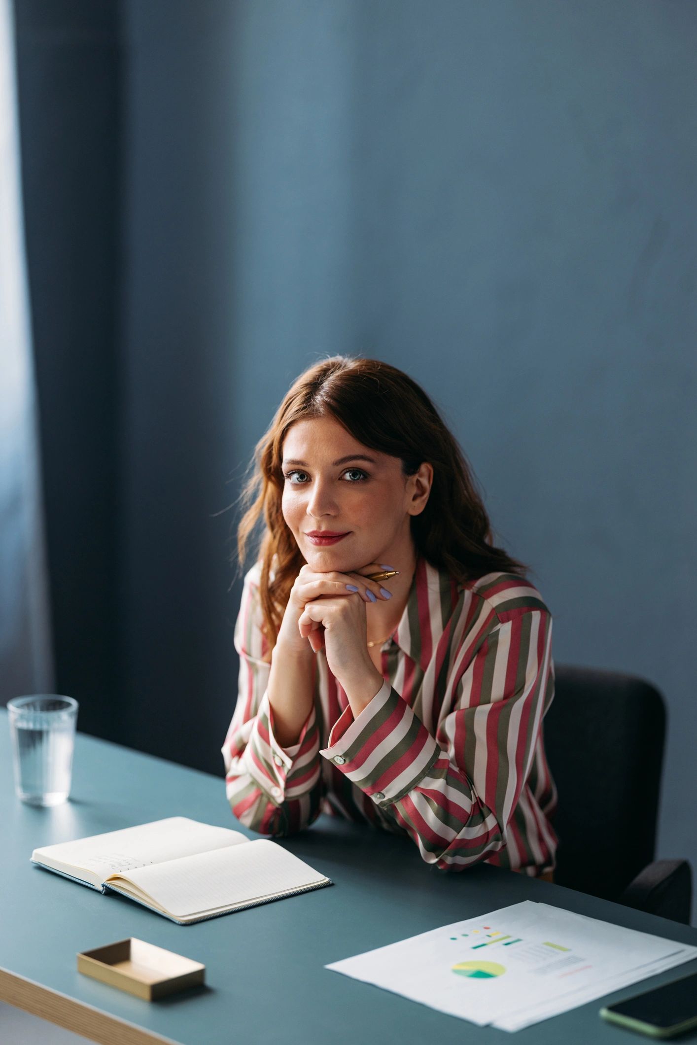 Professional psychologist portrait at desk