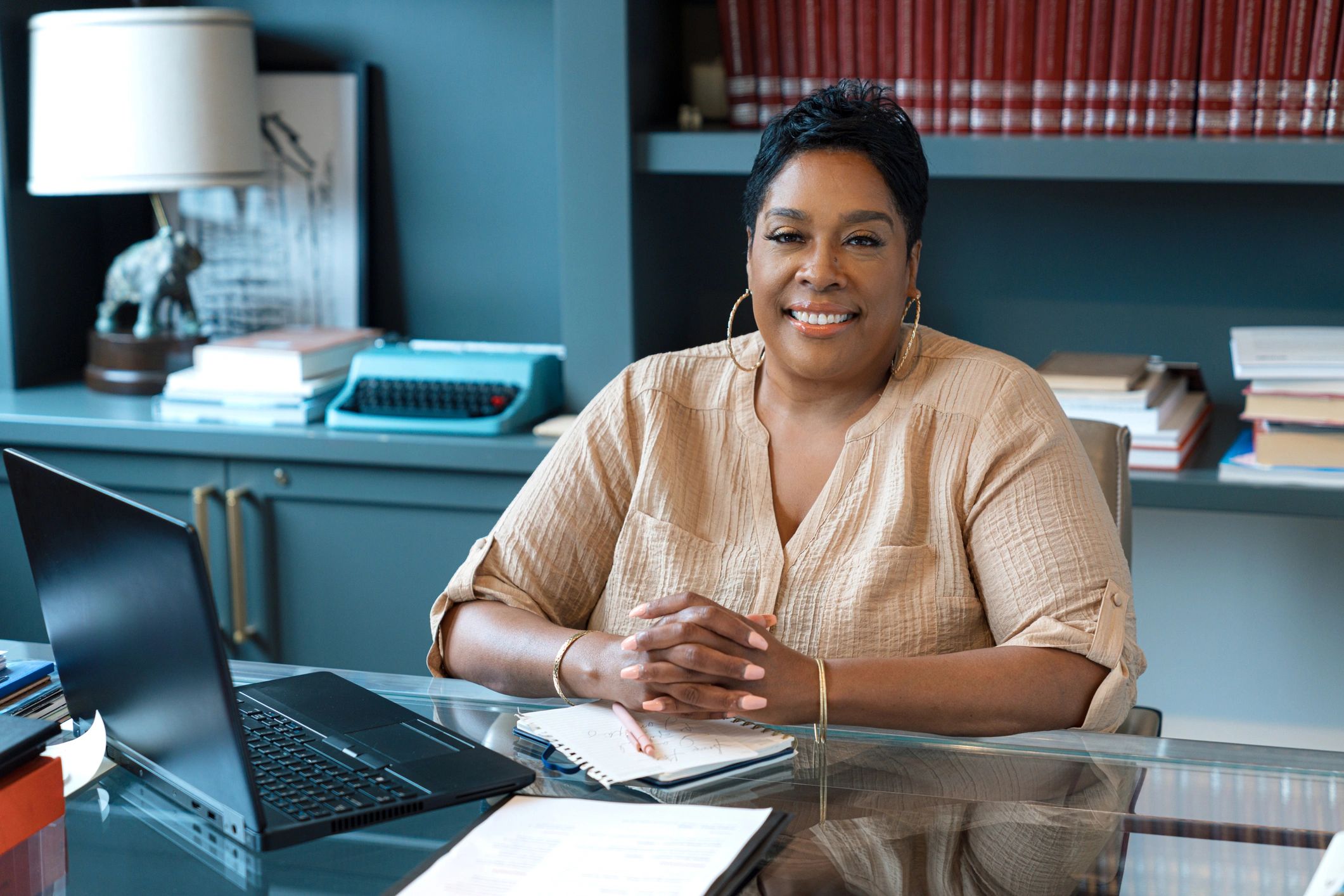 Professional woman in a calm office setting